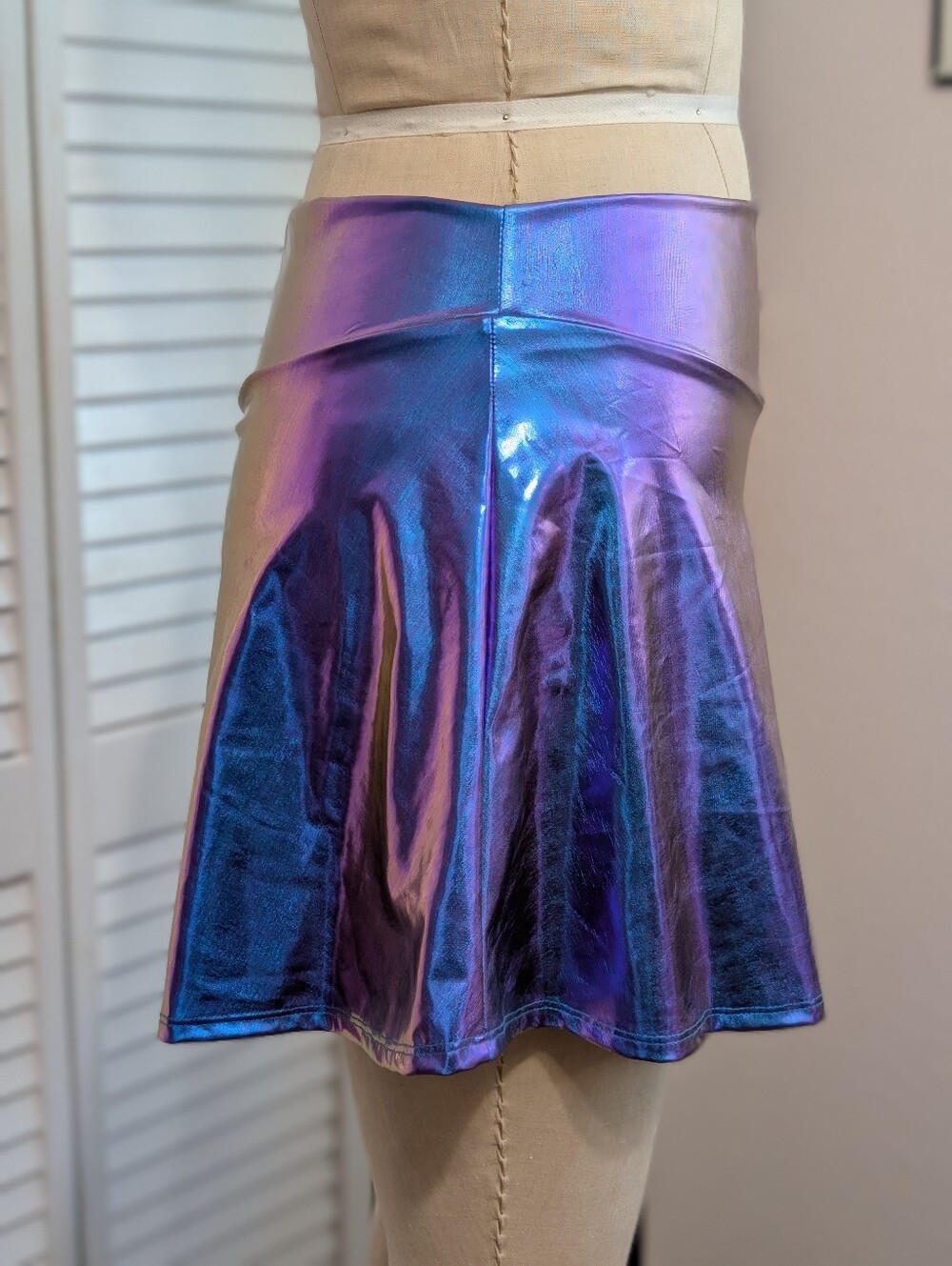 Club Exx Holographic Mini Skater Skirt Size XL NWT - Picture 7 of 7